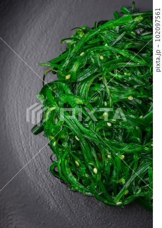 Delicious healthy vegetarian hiashi wakume seafood salad with sesame seeds Delicious healthy vegetarian hiashi wakume seafood salad with sesame seeds 102097561