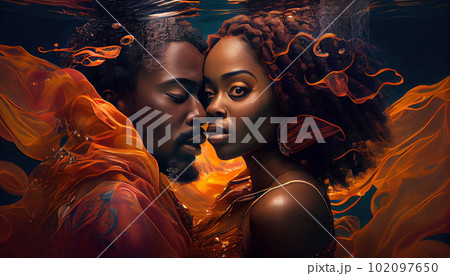 Beautiful girl in bright dress underwater Beautiful girl in bright dress underwater 102097650