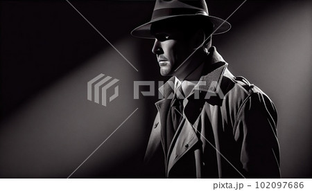 noir detective black and white retro 102097686