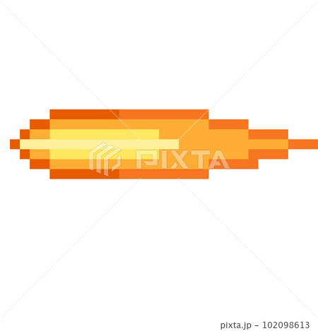 細めの炎のピクセルイラストレーション 102098613