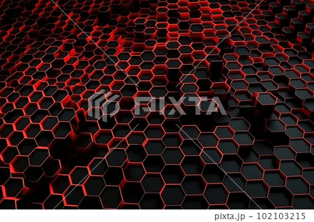 Network connection concept red honeycomb shiny background. Futuristic Abstract 3D Geometric Background Design Made with Generative Space Illustration AI Scy fi Network connection concept red honeycomb shiny background. Futuristic Abstract 3D Geometric Background Design Made with Generative Space Illustration AI Scy fi 102103215