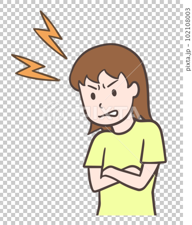 沮喪的女人雙臂交叉,不高興的人 沮喪的女人雙臂交叉,不高興的人 102108003