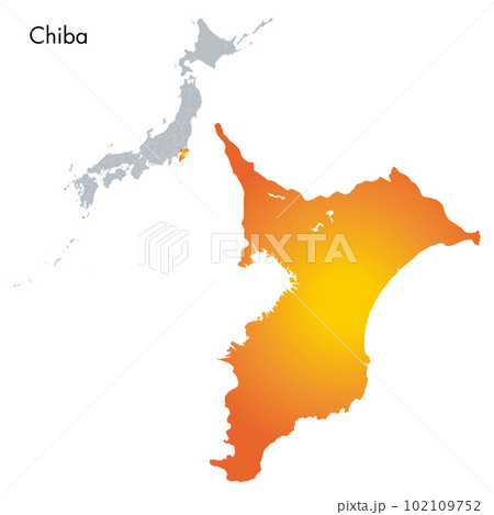 千葉県と日本列島地図 102109752