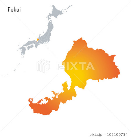 福井県と日本列島地図