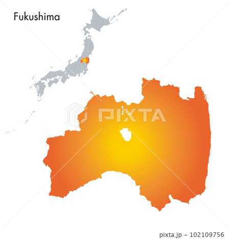 福島県と日本列島地図