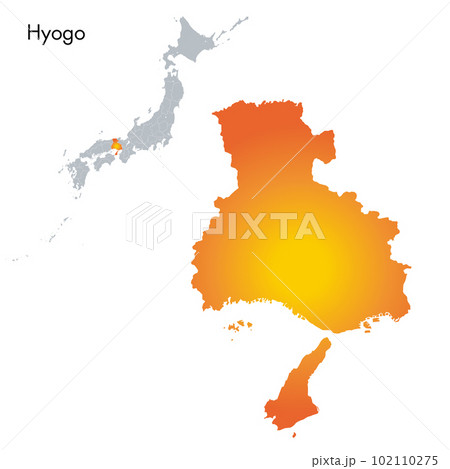 兵庫県と日本列島地図 102110275