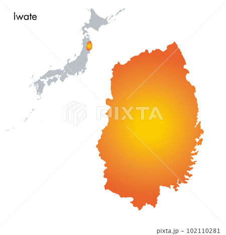 岩手県と日本列島地図 102110281