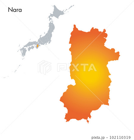 奈良県と日本列島地図 奈良県と日本列島地図 102110319