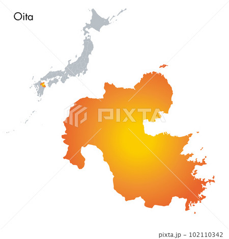 大分県と日本列島地図 大分県と日本列島地図 102110342