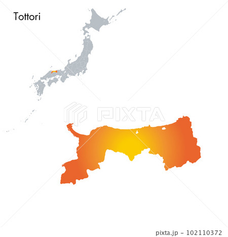 鳥取県と日本列島地図