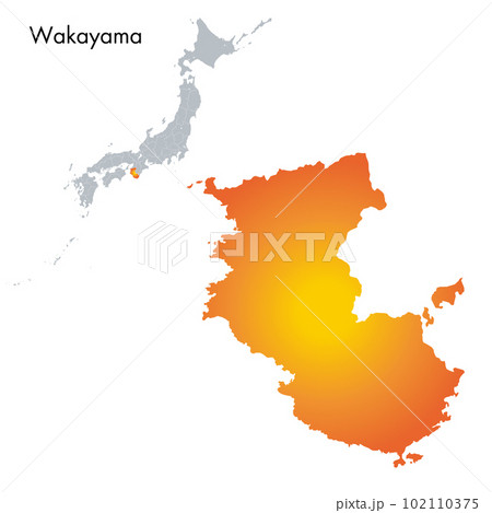 和歌山県と日本列島地図