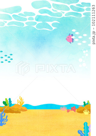 海底の背景素材　海の生き物 102111263