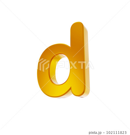 金色の小文字アルファベット3D文字（アオリ角度） 102111823