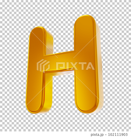 Gold uppercase alphabet 3D letters (tilt angle) 102111903