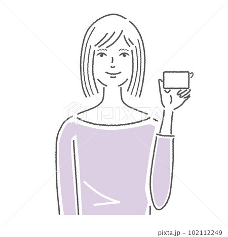 カードを持つ女性 102112249