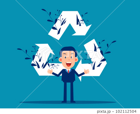 Business recycle arrow symbol as natural resources reusing concept Business recycle arrow symbol as natural resources reusing concept 102112504