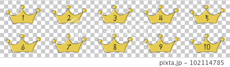 Cute handwritten ranking crown icon gold yellow Cute handwritten ranking crown icon gold yellow 102114785