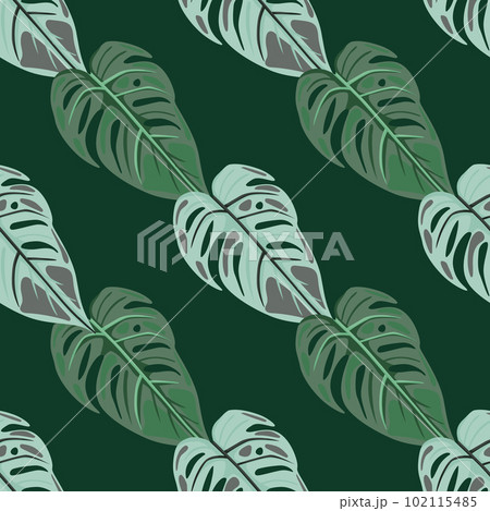 Jungle leaf seamless wallpaper. Decorative tropical palm leaves seamless pattern. Exotic botanical texture. Floral background. Jungle leaf seamless wallpaper. Decorative tropical palm leaves seamless pattern. Exotic botanical texture. Floral background. 102115485