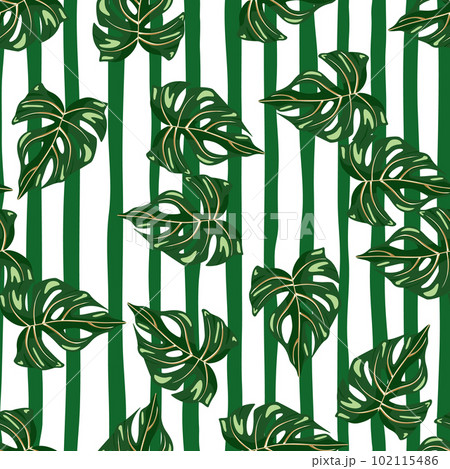 Decorative tropical palm leaves seamless pattern. Jungle leaf seamless wallpaper. Exotic botanical texture. Floral background. Decorative tropical palm leaves seamless pattern. Jungle leaf seamless wallpaper. Exotic botanical texture. Floral background. 102115486