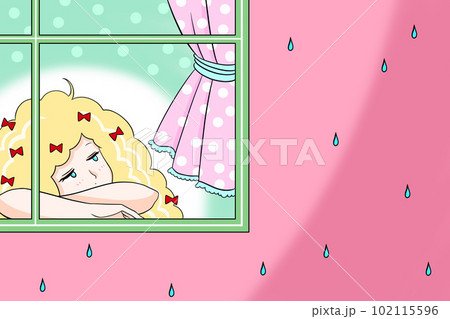 梅雨時 憂鬱な顔をした女の子 イラスト 窓辺で黄昏る女の子 思春期 片思い 物思いに耽る 部屋 青春 梅雨時 憂鬱な顔をした女の子 イラスト 窓辺で黄昏る女の子 思春期 片思い 物思いに耽る 部屋 青春 102115596