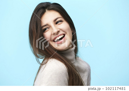 portrait of a young caucasian woman portrait of a young caucasian woman 102117481