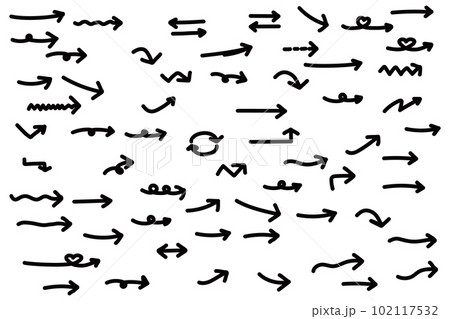 かわいい手書きの矢印セット　黒 102117532