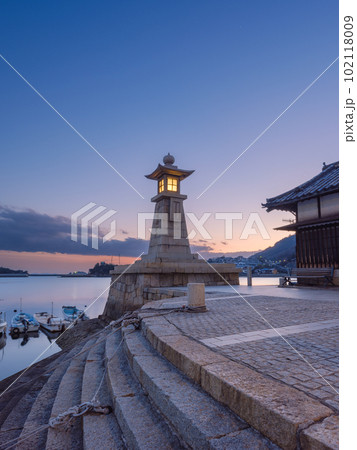 広島_鞆の浦漁港の絶景夜景 広島_鞆の浦漁港の絶景夜景 102118009