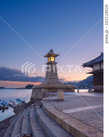 広島_鞆の浦漁港の絶景夜景 広島_鞆の浦漁港の絶景夜景 102118010