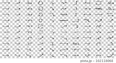 かわいい手書きの矢印セット 黒 アイコン かわいい手書きの矢印セット 黒 アイコン 102118068