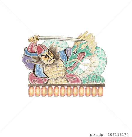 青森ねぶた祭 日本の祭り 水彩 イラスト 青森ねぶた祭 日本の祭り 水彩 イラスト 102118174