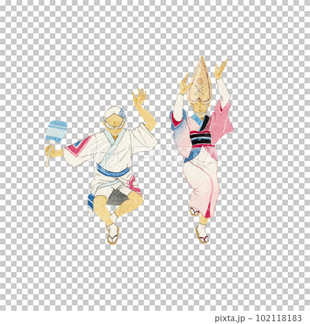 Awa Odori Japanese festival watercolor illustration Awa Odori Japanese festival watercolor illustration 102118183
