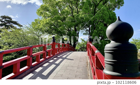 岡崎城龍城堀にかかる神橋の擬宝珠〈岡崎城公園/愛知県岡崎市〉 102118606
