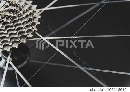 ロードバイク スプロケット ギア クローズアップ素材 102118612