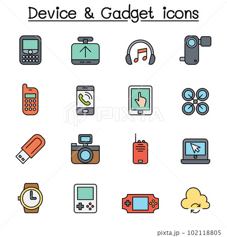 Device and Gadget color line icon set Device and Gadget color line icon set 102118805