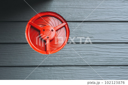 Ventilation system and circle vent window on a wooden wall Ventilation system and circle vent window on a wooden wall 102123876