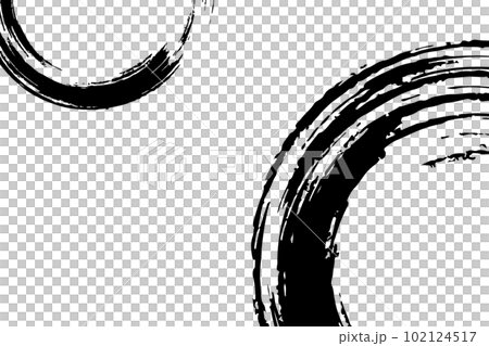 Japanese-style white background material featuring decoration with ink brushes and brushes 102124517