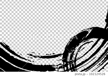 Japanese-style white background material featuring decoration with ink brushes and brushes 102124526