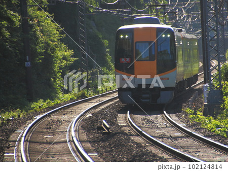 近鉄大阪線秘境駅の西青山駅を通過する特急列車 近鉄大阪線秘境駅の西青山駅を通過する特急列車 102124814
