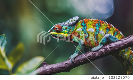 Chameleon in nature. Illustration AI Generative Chameleon in nature. Illustration AI Generative 102125070