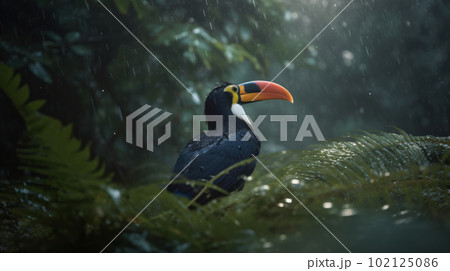 Toucan natural background. Illustration AI Generative Toucan natural background. Illustration AI Generative 102125086