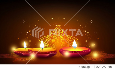 Happy Diwali Background. Illustration AI Generative 102125146