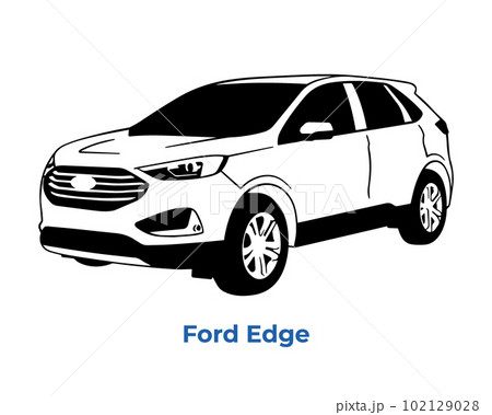 Vector silhouettes, icons of Ford brand cars 102129028