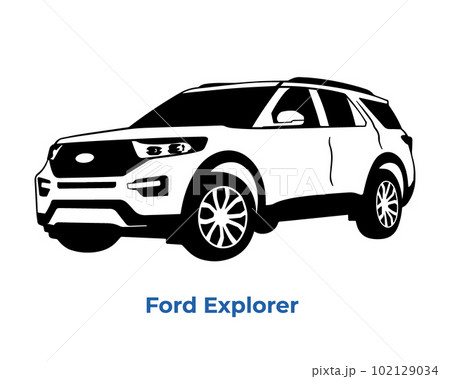 Vector silhouettes, icons of Ford brand cars 102129034