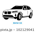 Vector silhouettes, icons of BMW brand cars 102129041