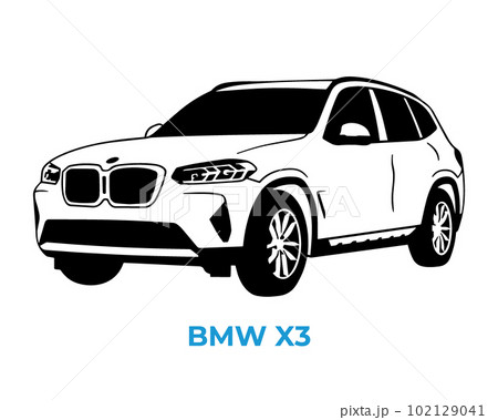 Vector silhouettes, icons of BMW brand cars 102129041