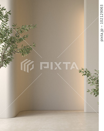 Modern style conceptual interior empty room 3d illustration Modern style conceptual interior empty room 3d illustration 102129063