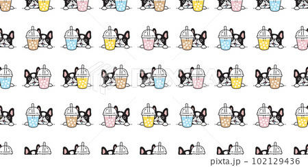 dog seamless pattern french bulldog boba tea bubble milk tea drink vector pet puppy cartoon gift wrapping paper tile background doodle repeat wallpaper scarf isolated illustration design dog seamless pattern french bulldog boba tea bubble milk tea drink vector pet puppy cartoon gift wrapping paper tile background doodle repeat wallpaper scarf isolated illustration design 102129436