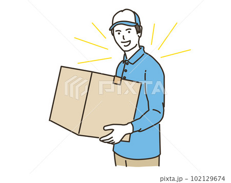 段ボールを持つ男性作業員 102129674