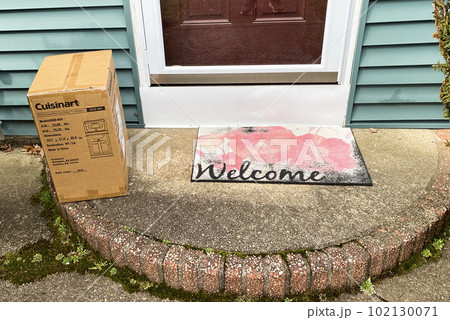 Package left on front stoop can be easily stolen Package left on front stoop can be easily stolen 102130071