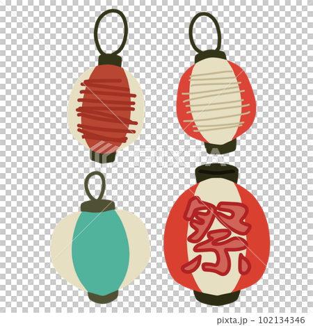 Paper lantern color illustration set 102134346